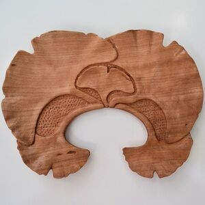 Hand carved decorative ginkgo leaf small tray